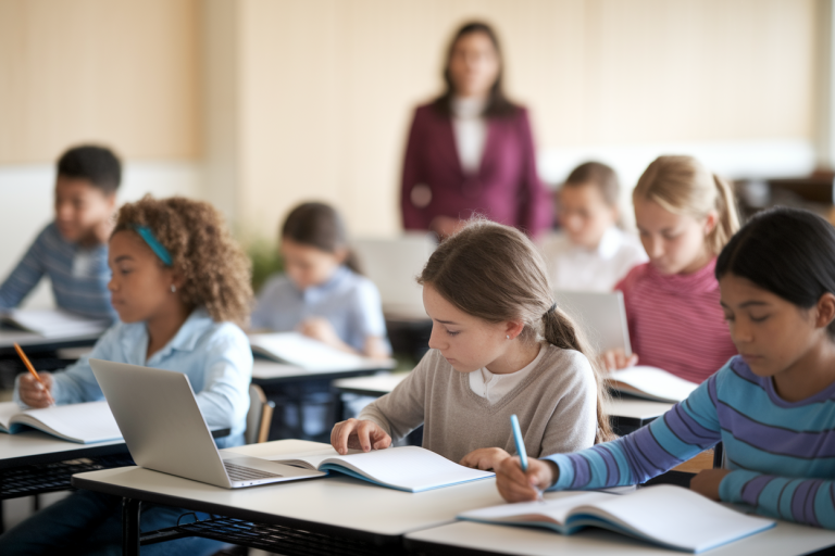 classe-eleves-professeur-livres-ordinateurs