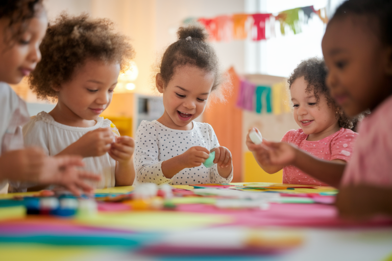enfants-table-loisirs-creatifs-papiers-colores