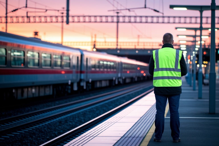quai-coucher-soleil-ouvrier-gilet-reflechissant-train