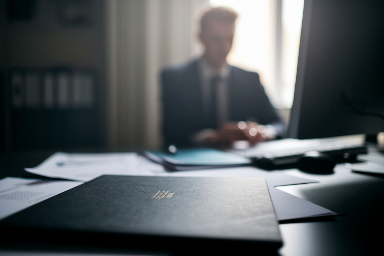 bureau-silhouette-floue-ecran-dossiers-tamise