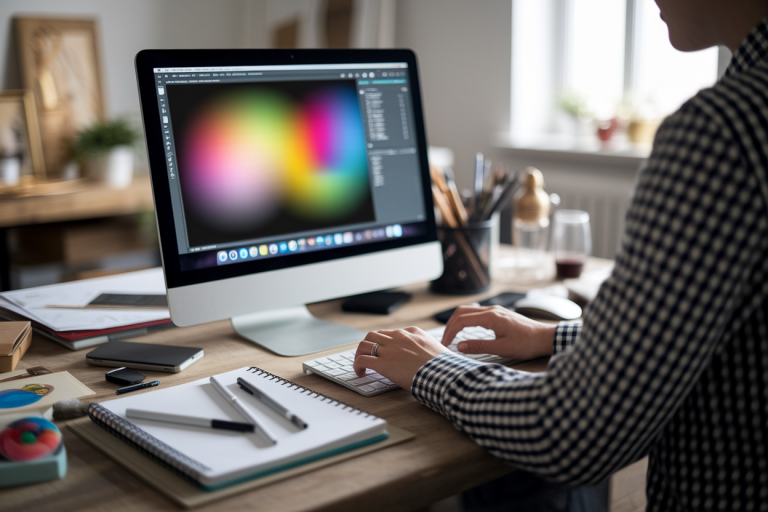 designer-ordinateur-ecran-colore-studio