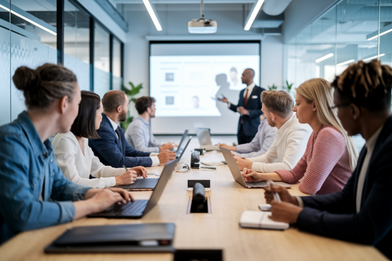 equipe-reunion-table-projecteur