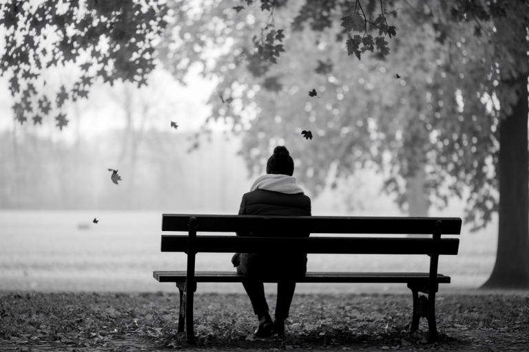 personne-echarpe-banc-automne