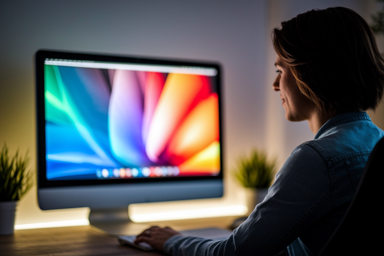 personne-ordinateur-ecran-flou-eclairage