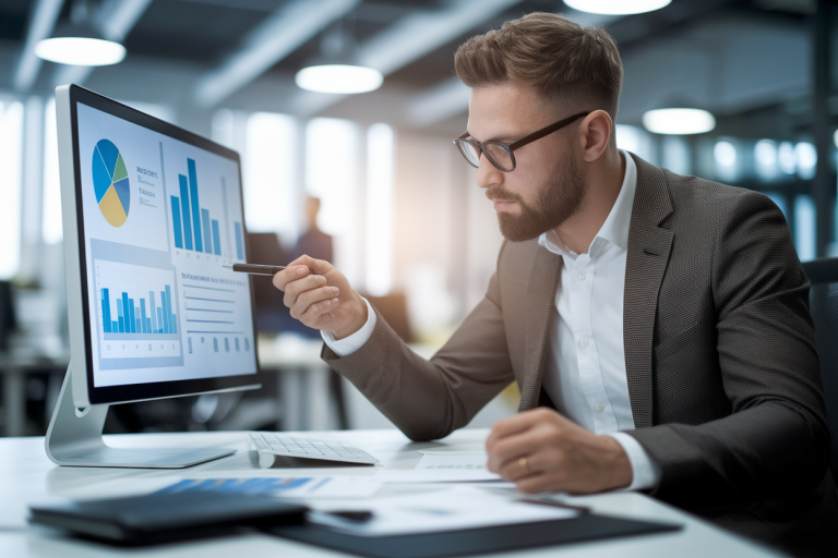 professionnel-bureau-moderne-ecran-rapports