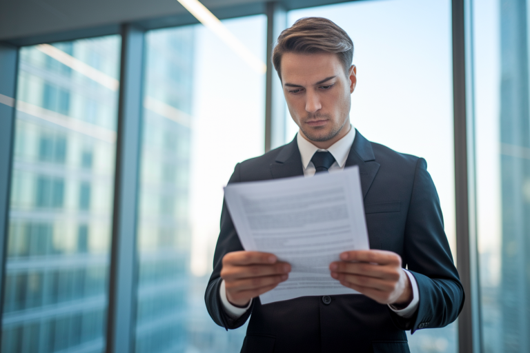 professionnel-lecture-document-bureau-ville-floue