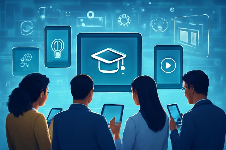 collage-technologie-personnes-appareils-futuriste