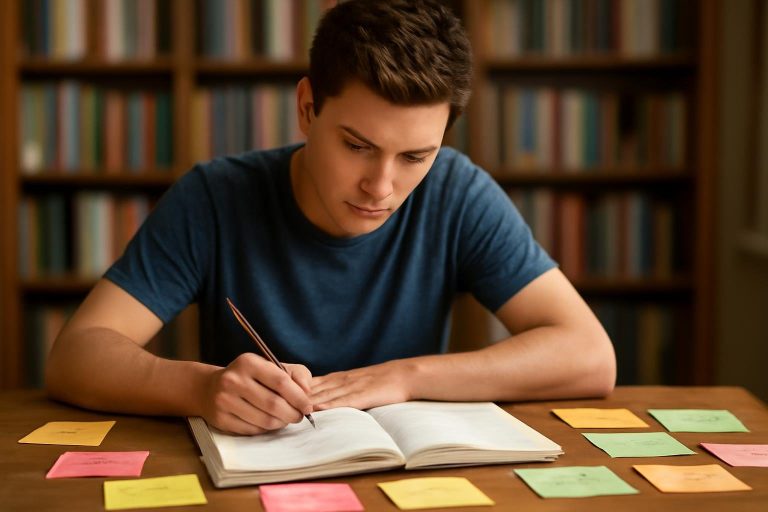 personne-bureau-cahier-notes-coloriees-etable-docs