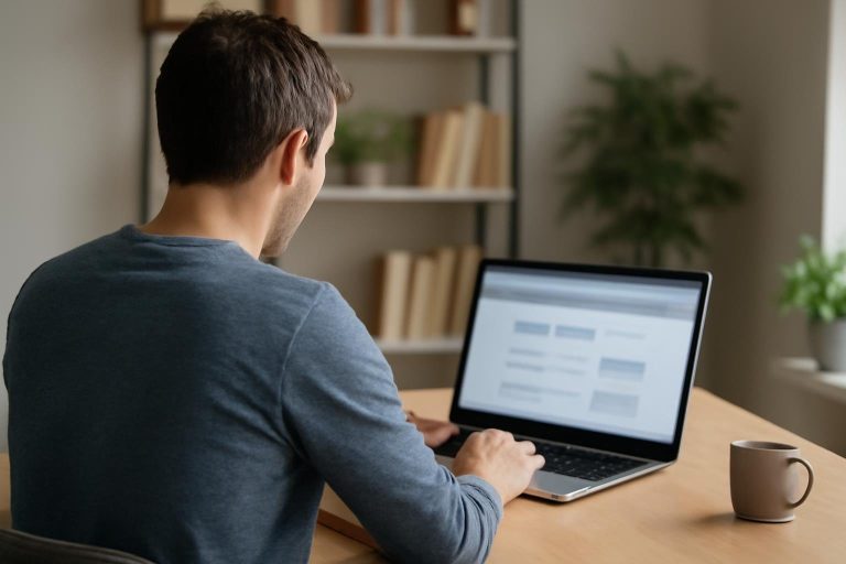 personne-bureau-maison-laptop-etagere