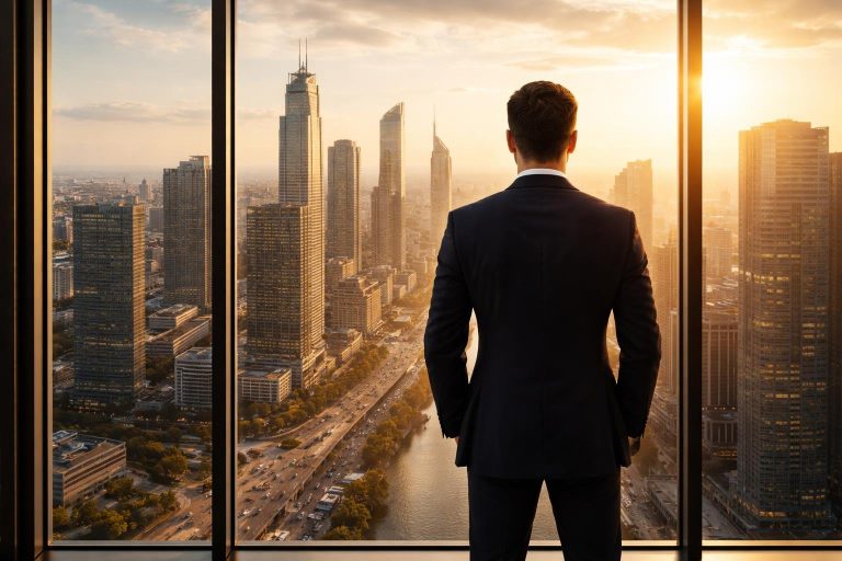 investisseur-dos-fenetre-gratte-ciels
